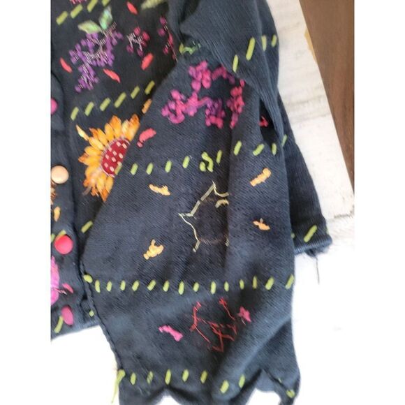 Vintage Design options AS IS cardigan Philip Jane Gordon floral fall embroidered - Picture 3 of 16